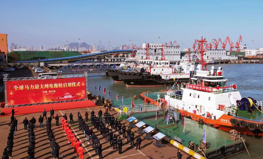 ag真人国际电缆助力全球马力最大纯电拖轮??——“云港电拖二号”